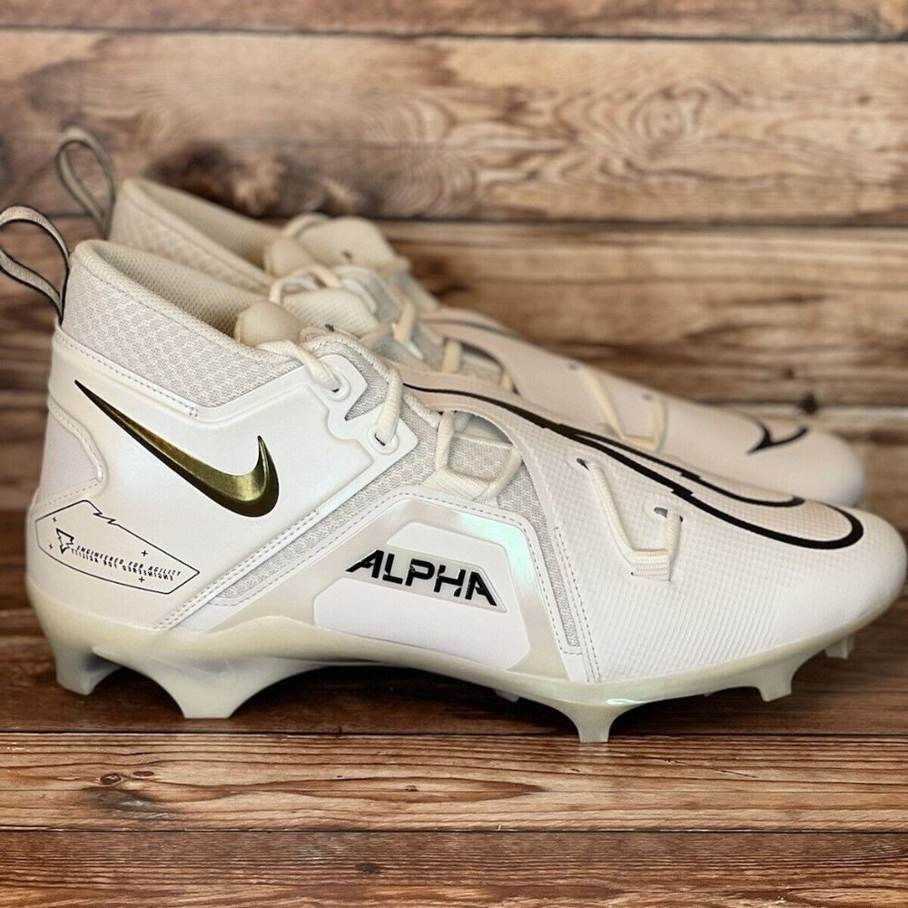 Nike Alpha Menace Pro 3 White Black Football Cleats CT6649-105, Men's Sizes